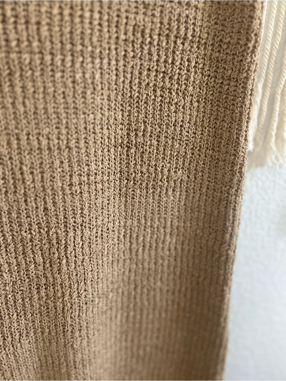 SELF CONTRAST Tan Knit Tank Midi Summer Dress - Picture 8 of 13